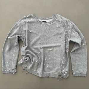 RtA Beal Distressed Grey Sweatshirt